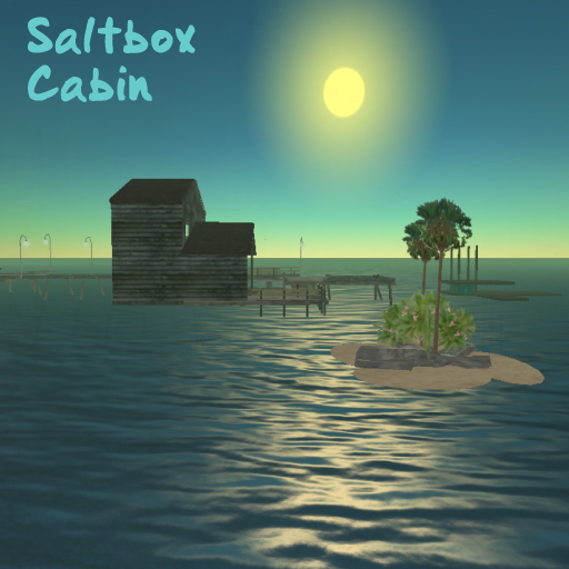 A saltbox fishing cabin in Second Life