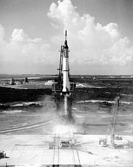 Alan Shepard launches in Freedom 7