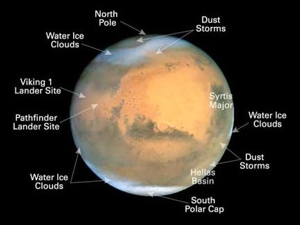Mars features identified in NASA image