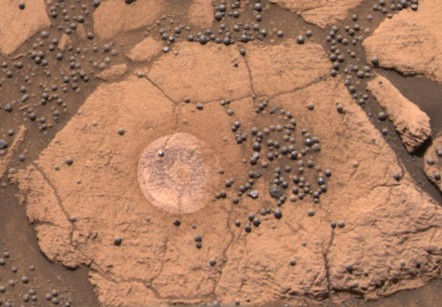 NASA photo of rock Berry Bowl by rover Opportunity on Mars