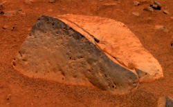 NASA photo of rock Cake by rover Spirit on Mars