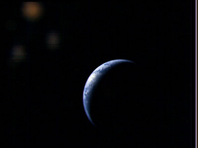 The First Image of Earth from AO-40's SCOPE/RUDAK Camera