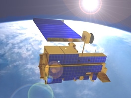 NASA artist concept of environmental satellite Terra in orbit