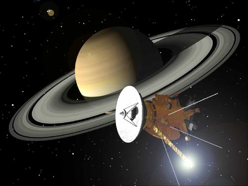 NASA artist concept of Cassini at Saturn