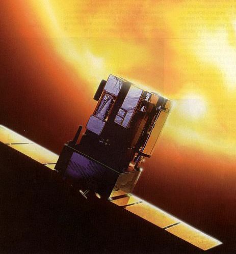 NASA artist impression of of SOHO at the Sun