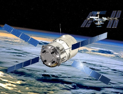 ESA art depicts ATV approaching space station