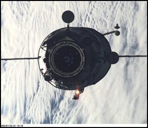 Pirs approaches the International Space Station