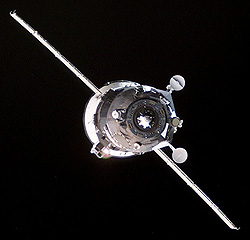 Russian Progress cargo freighter in space