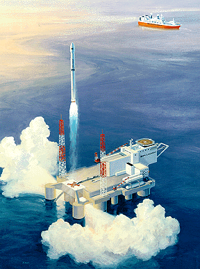 Artist rendering of a Sea Launch platform